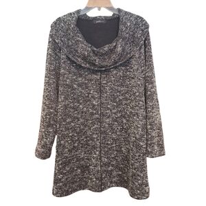 Yushi Sweater Oversized Cowl Neck Pullover Gray Sweater Lagenlook size 2x